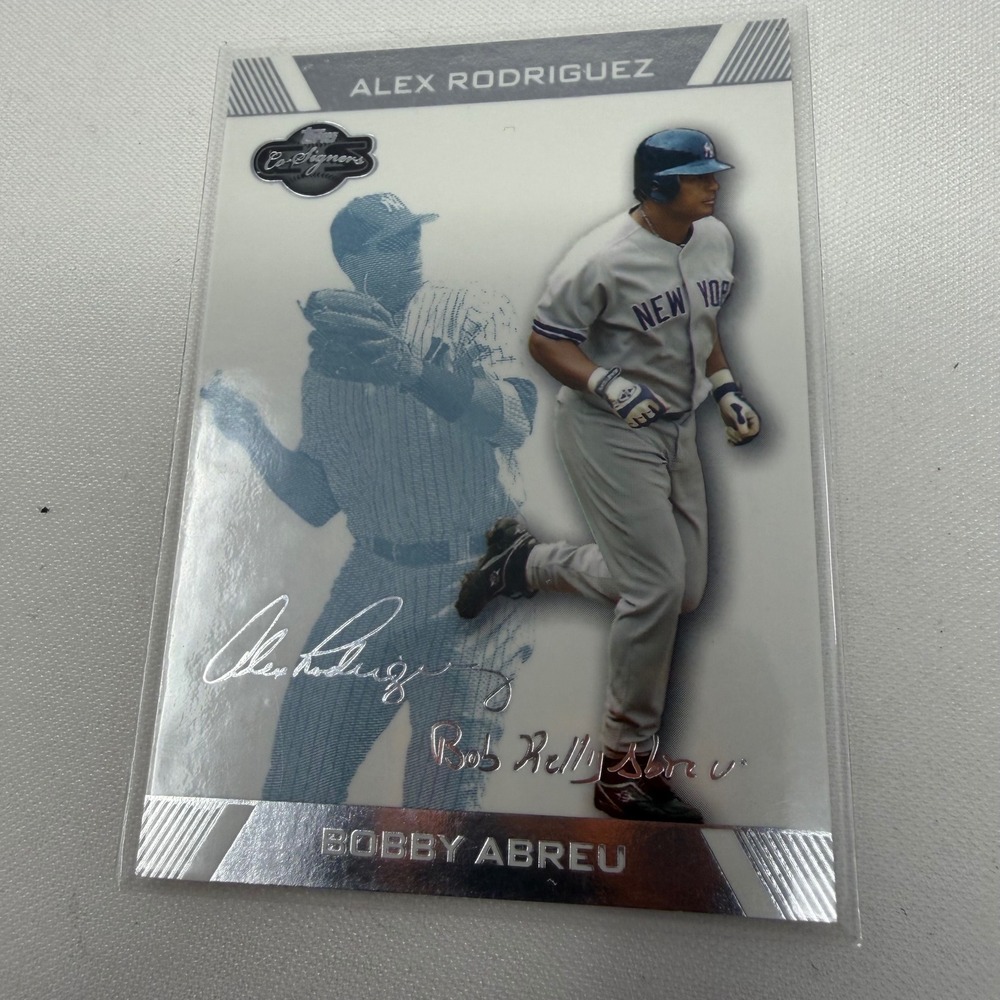 2007 Topps Co-Signers Alex Rodriguez Bobby Abreu Yankees Card 80 Serial 003/250